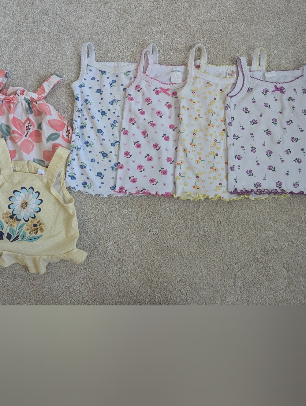 Bundle Of 6 Girls Tank Tops - Cotton, Size 12M